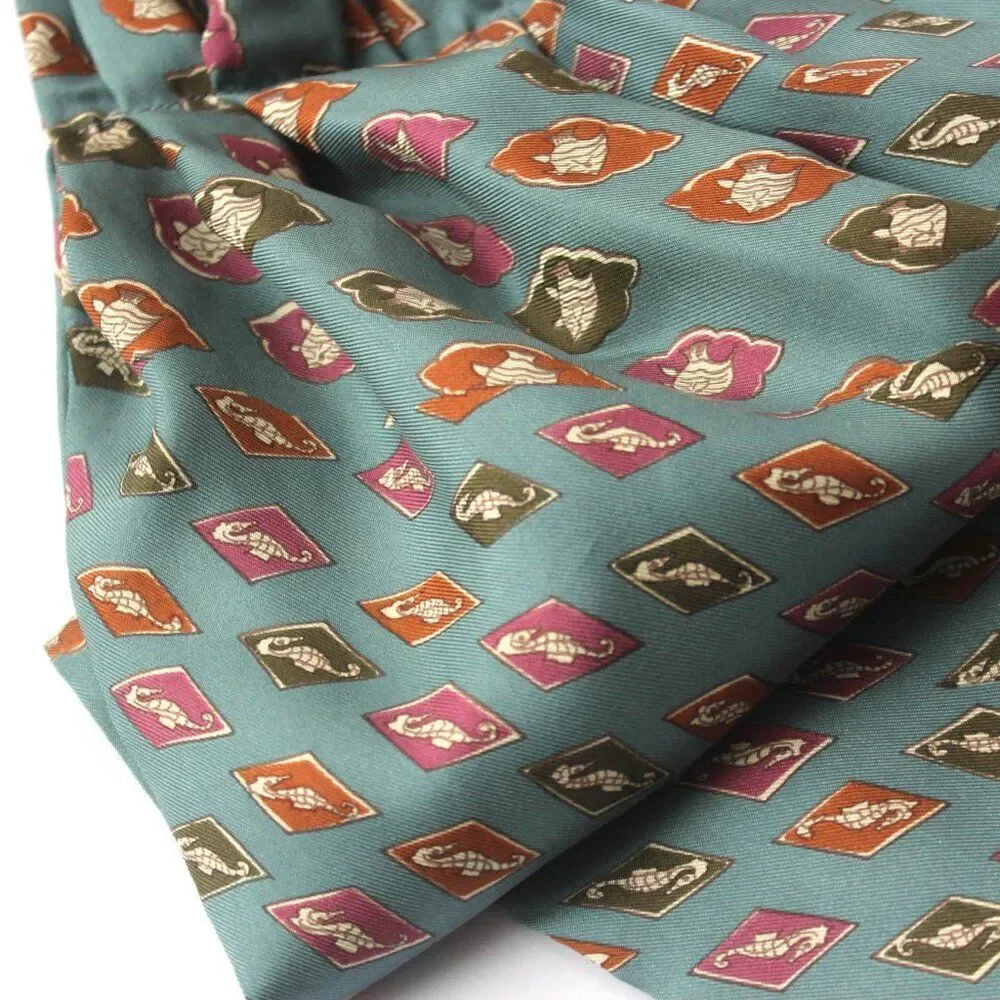 New Dusty Green Nautical Motive‎ Men's Cravat Ascot Gift Box A067